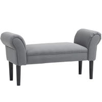 BETTBANK, Polsterbank, Sitzbank, Flurbank für Schlafzimmer, bis 130 kg Grau - Dunkelgrau, Kunststoff (36/51/102cm) - HOMCOM