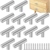 SCHRANKKNOPF Silber 12er-Set 50x32 mm Edelstahl - Silberfarben, Metall (0.12/3.2/0.5cm)