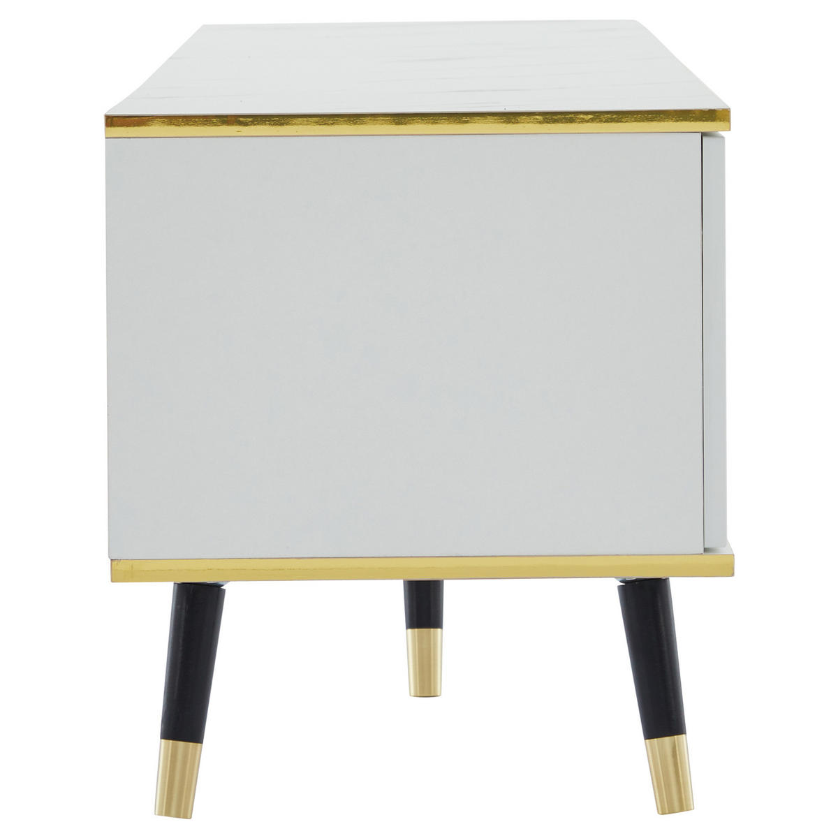 TV-SCHRANK mit Stauraum 200 x 40 x 46 cm Weiß in Marmoroptik - Weiß, Holzwerkstoff (40/46/200cm) - Beauniv