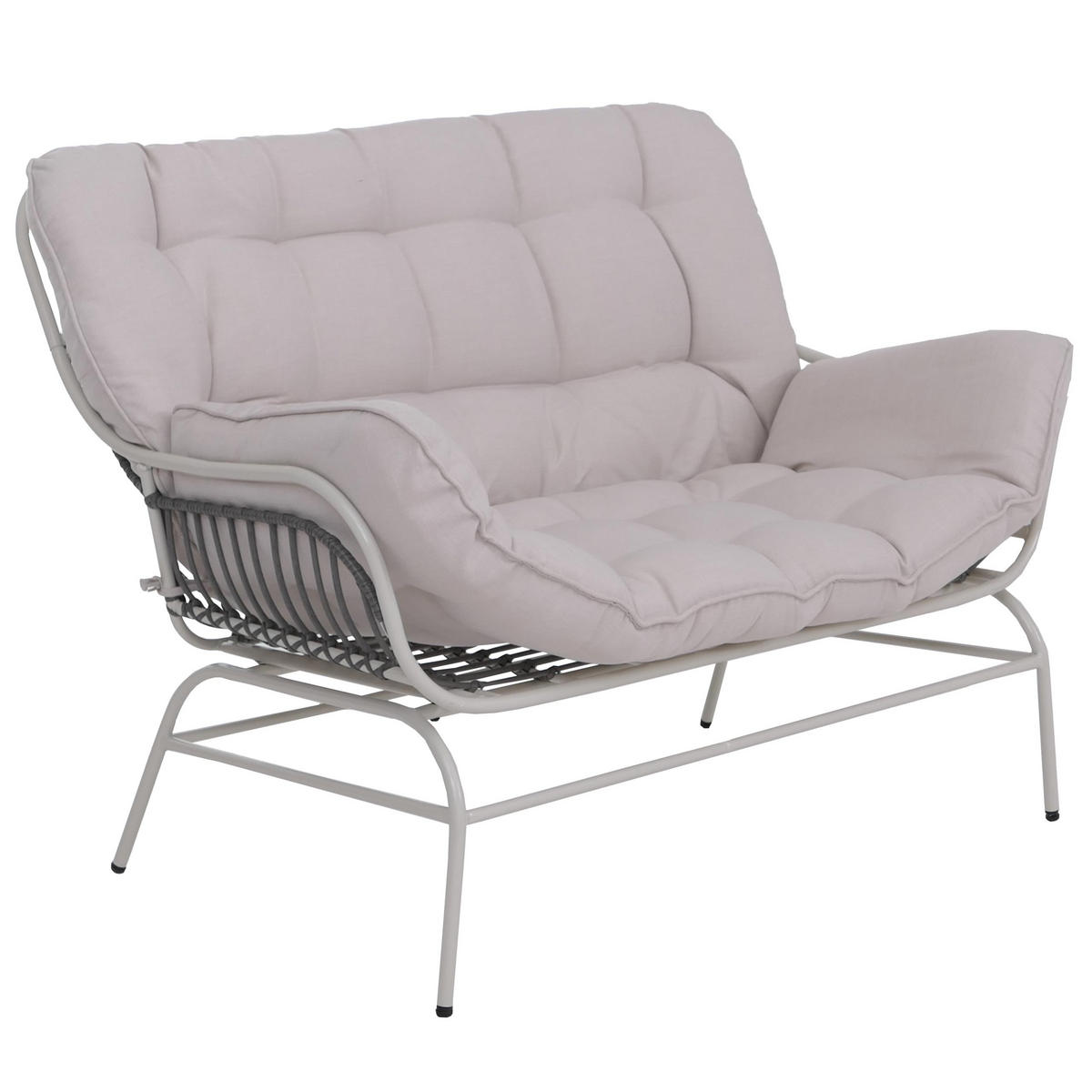 SOFA Světle šedá, béžová - světle šedá/béžová, kov (121/93/87cm) - MCW