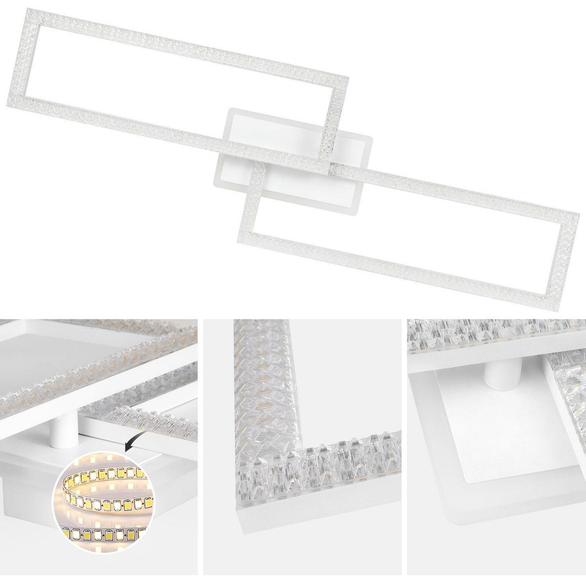 LED-DECKENLEUCHTE Gregor 80/26/8 cm - Weiß, Metall (80/26/8cm) - Nettlife