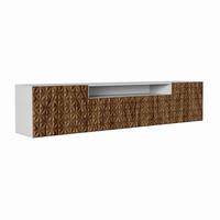 TV-SCHRANK Cali 200 cm, dreitürig, weiß, catania - Weiß/Braun, Kunststoff (200/40/41cm) - Margaret Hadas24