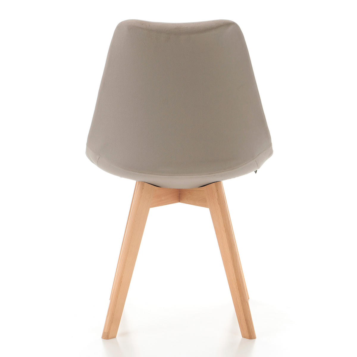 STUHL Dublin modern dunkelbeige, Holzbeinen - Veloursstoff und Polsterschaum - Beige/Braun, Holz/Textil (50/83/54cm) - NEW HOME