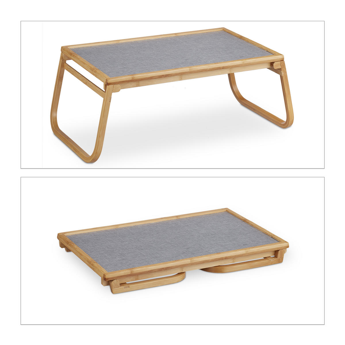 BETTTABLETT - Multicolor, Holz/Textil - Relaxdays