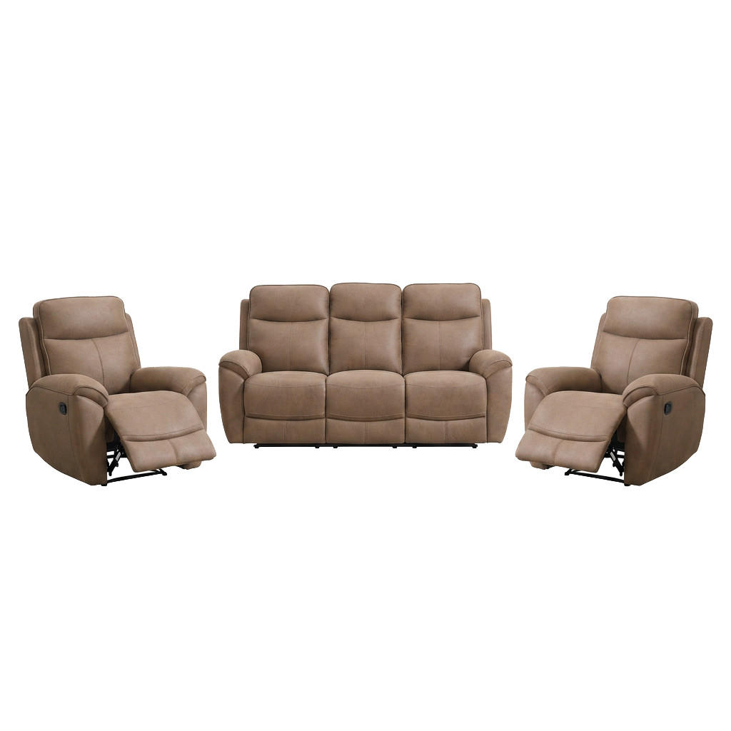 Beautysofa Sitzgarnitur Braun 215x106x100 cm