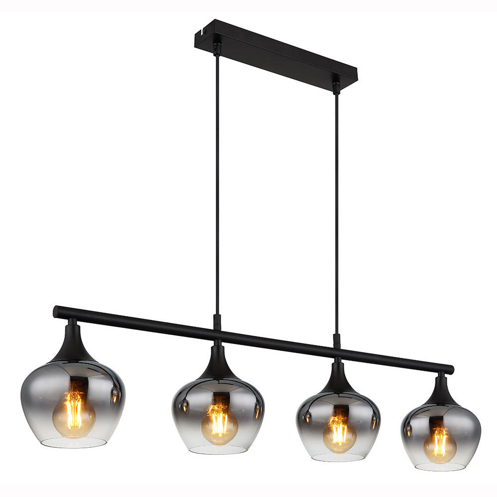 LED HÄNGELEUCHTE Maxy Metall Schwarz - Schwarz, Glas (90/15/120cm) - Globo Lighting