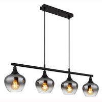 LED HÄNGELEUCHTE Maxy Metall Schwarz - Schwarz, Glas (90/15/120cm) - Globo Lighting