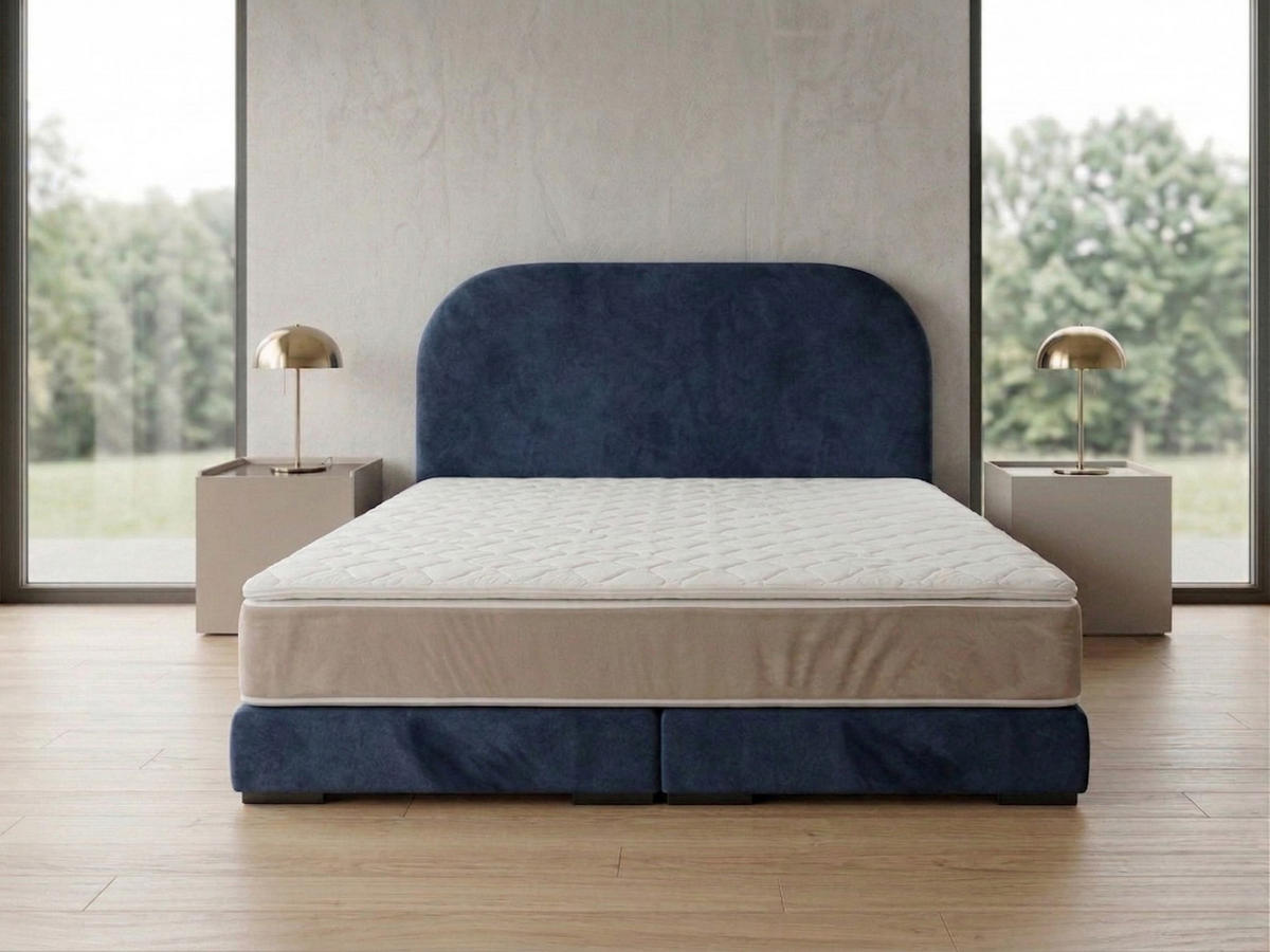 POLSTERBETT LEON1 90x 200 cm Farbe: Dunkelblau - Dunkelblau, Textil (90/200cm) - A&J MöbelLand