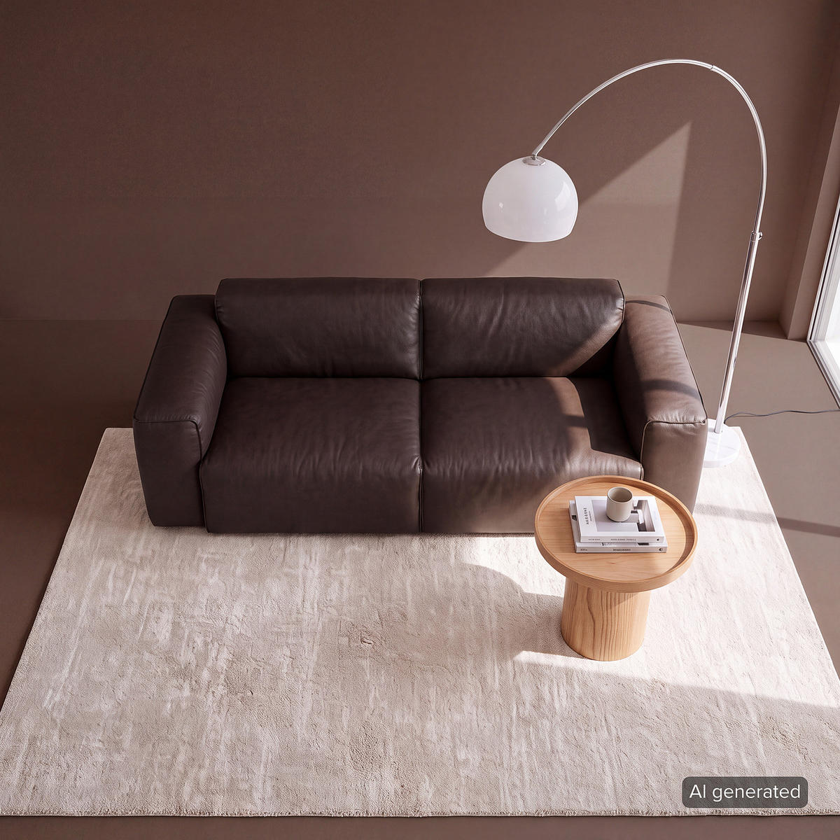 2-SITZER SOFA - Dunkelbraun/Schwarz, Leder/Kunststoff (220/71/102cm) - home24