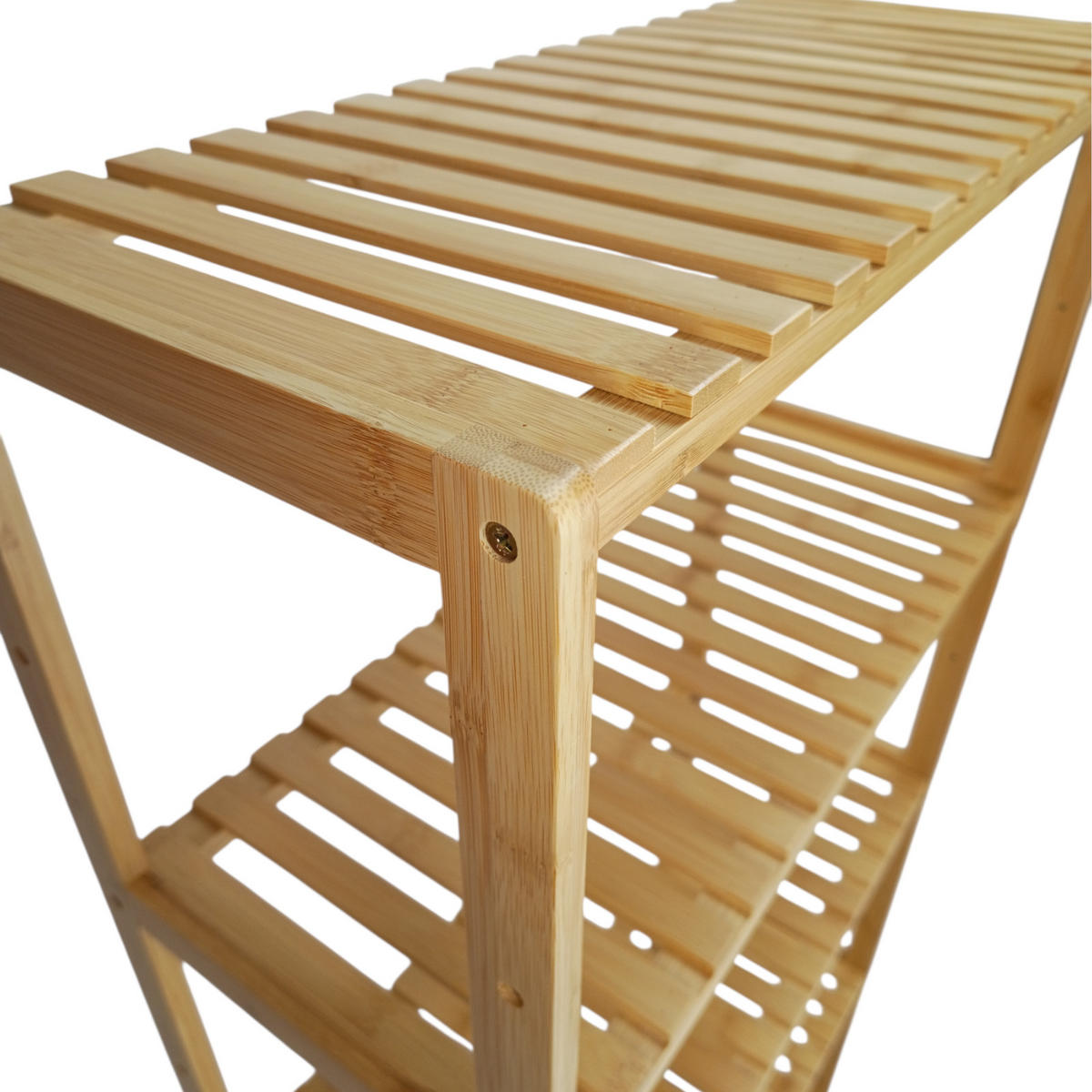 REGAL Bambus Naturfarben Badezimmerregal 5 Ebenen 60x26x130 cm - Naturfarben, Holz (26/130/60cm) - Begryf