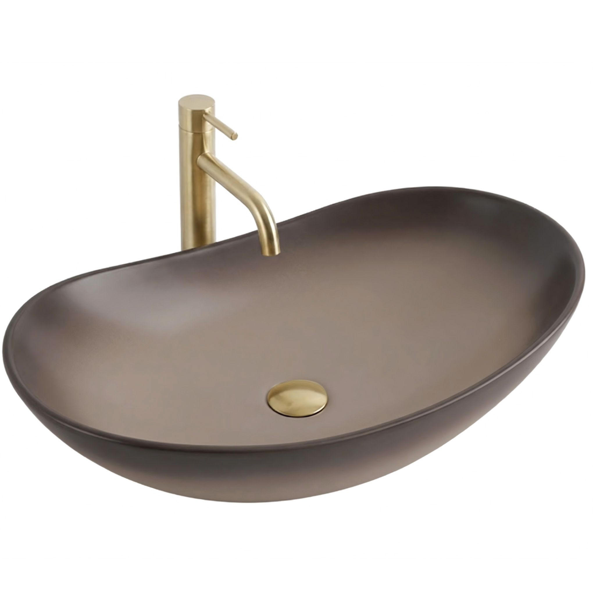AUFSATZWASCHBECKEN Rea Royal Ombre - Beige, Keramik (36/16/62cm) - REA
