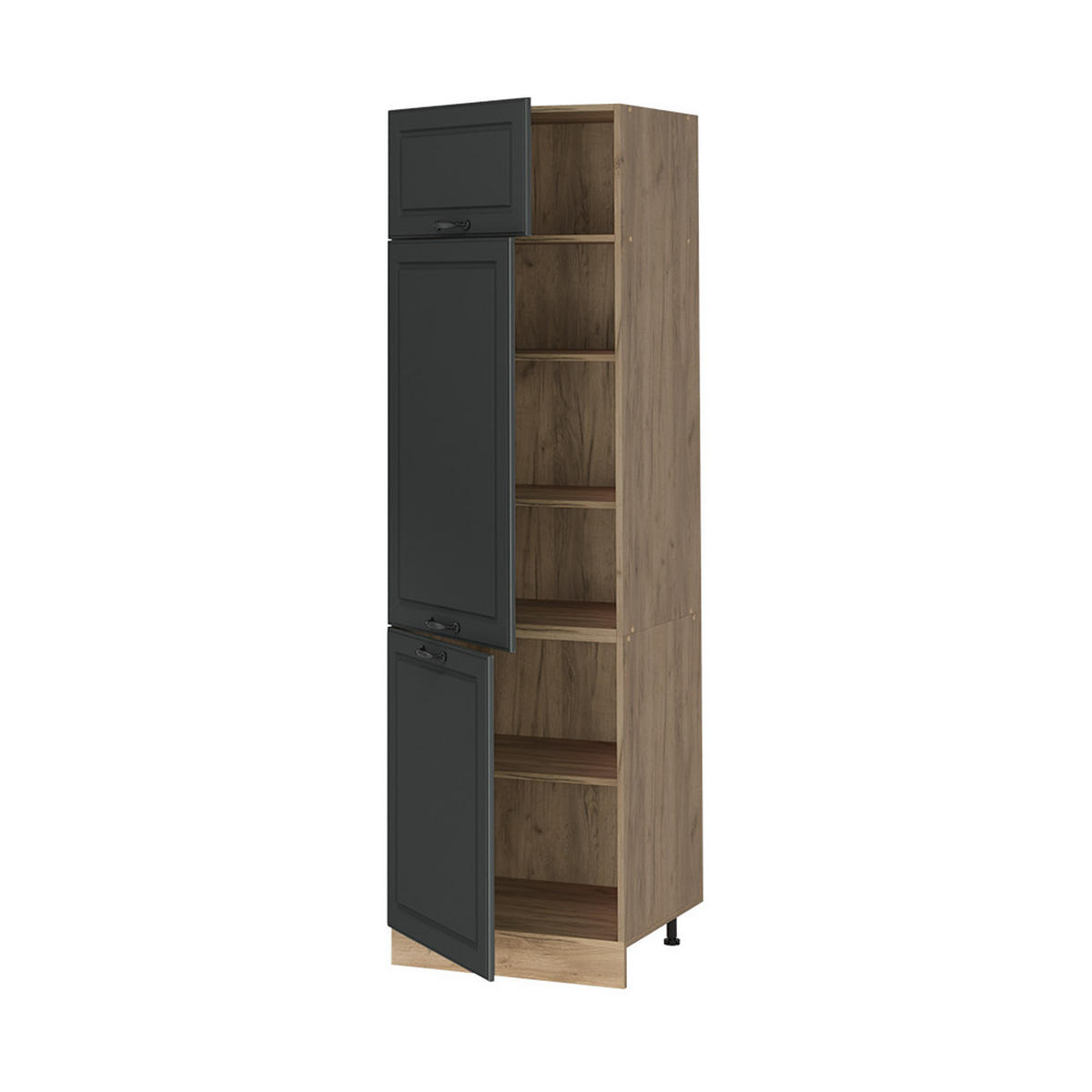DULAP ÎNALT R-Line, Casă de țară antracit/Stejar auriu, 60 cm - stejar miere/antracit, compozit lemnos (60/206.8/57.2cm) - Vicco