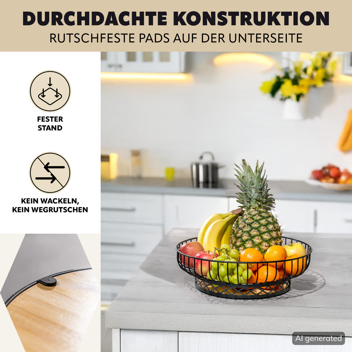 OBSTSCHALE, schwarz - Schwarz, Metall (10.5cm) - bremermann