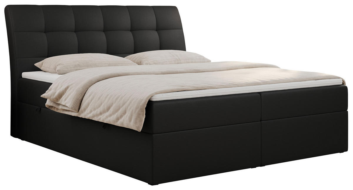 BOXBETT DIEGOS 120/200 Schwarz Kunstleder - H3 - Schwarz, Holz/Textil (120/200cm) - MKS