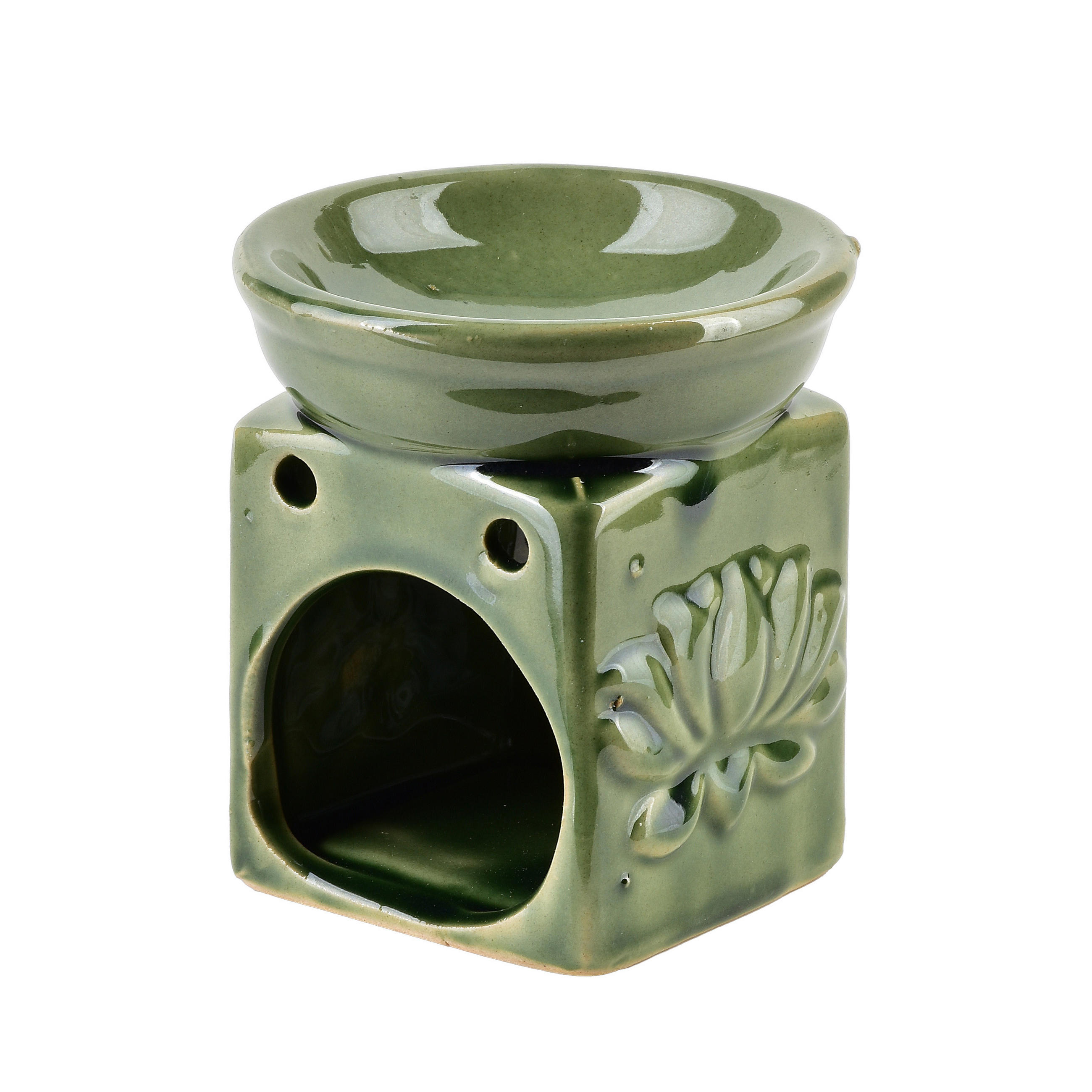 DUFTLAMPE Basic Grün 7/5.5/7.5 cm Keramik - Grün, Keramik (7.5cm) - Mondex