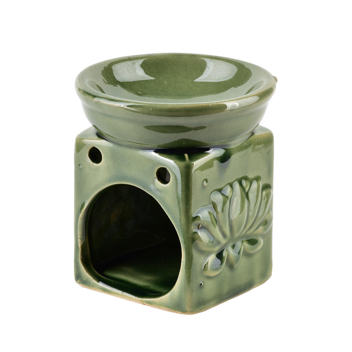 DUFTLAMPE Basic Grün 7/5.5/7.5 cm Keramik - Grün, Keramik (7.5cm) - Mondex