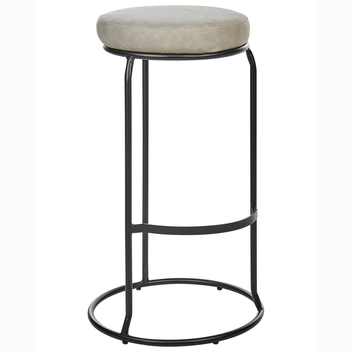 BARHOCKERN 2er-Set Hellgrau Milroy - Hellgrau/Schwarz, Kunststoff (43/74/43cm) - Beliani