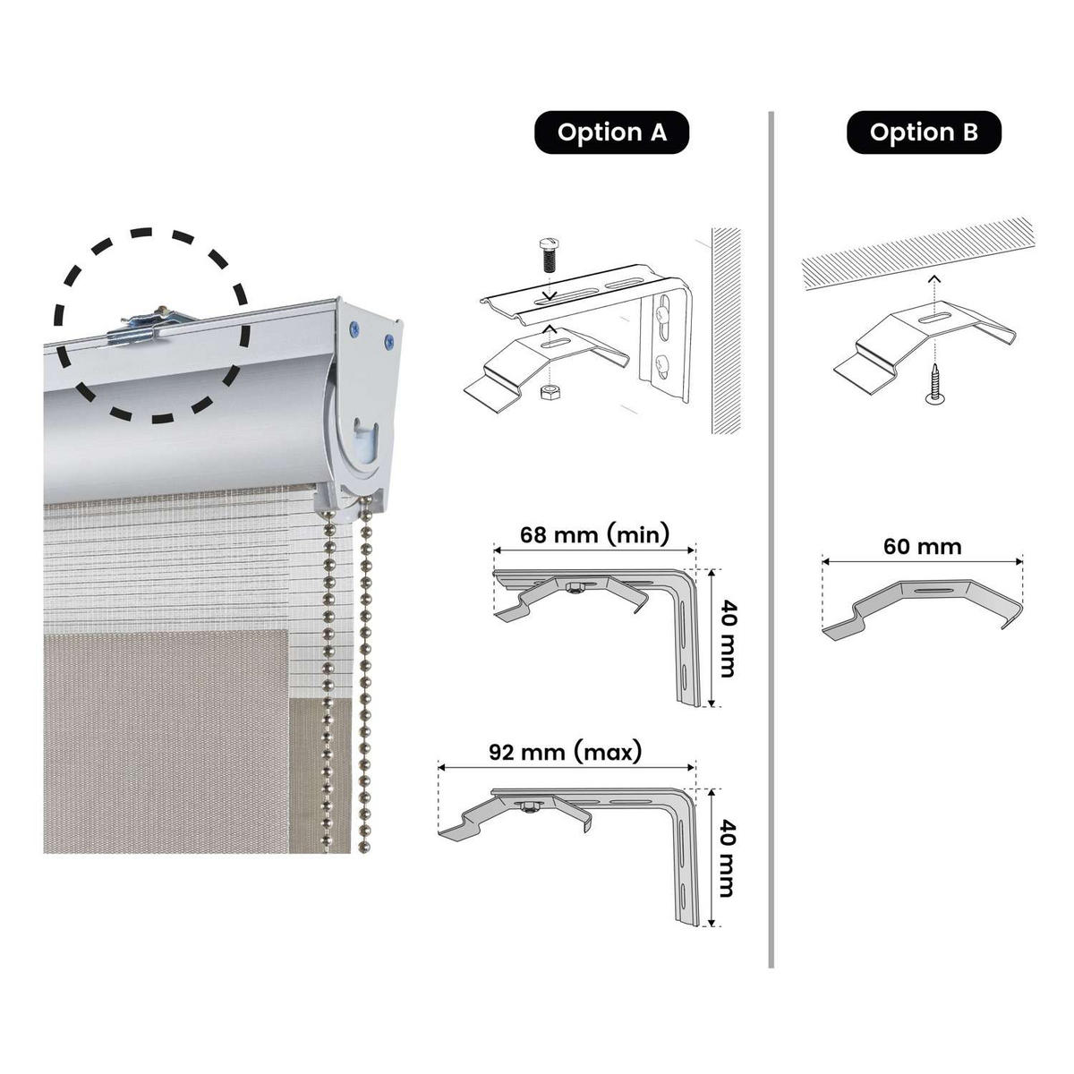 DOPPELROLLO Motorisiertes Weiß 200x250 cm - Weiß, Kunststoff (200/250cm) - STORESDECO