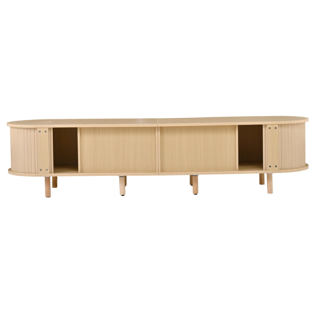 LOWBOARD 170/40/40 cm aus MDF mit Rattanfront und Schiebetüren Eiche hell - Naturfarben, Holzwerkstoff (170/40/40cm) - Modenvie