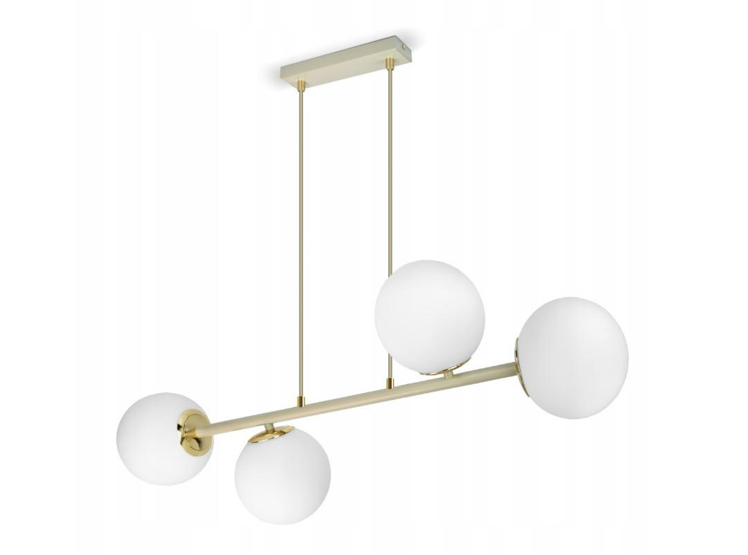 PENDELLEUCHTE ECRU II - Beige/Goldfarben, Glas/Metall (35/88/100cm) - kiki design