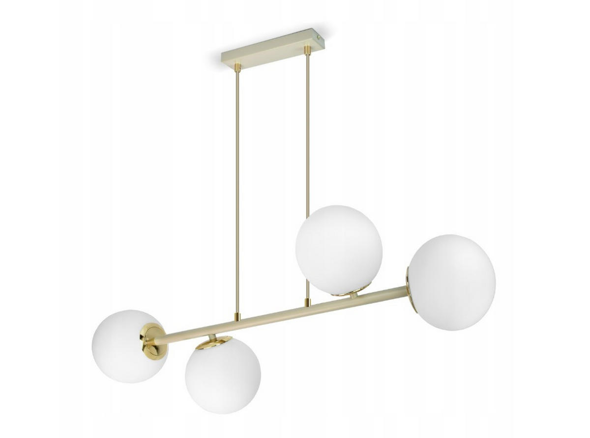 PENDELLEUCHTE ECRU II - Beige/Goldfarben, Glas/Metall (35/88/100cm) - kiki design