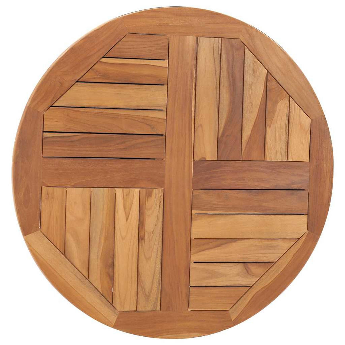 TISCHPLATTE Massivholz Teak Rund 2,5 Cm 70 Cm - Braun, Holz (70/70/2.5cm) - vidaXL