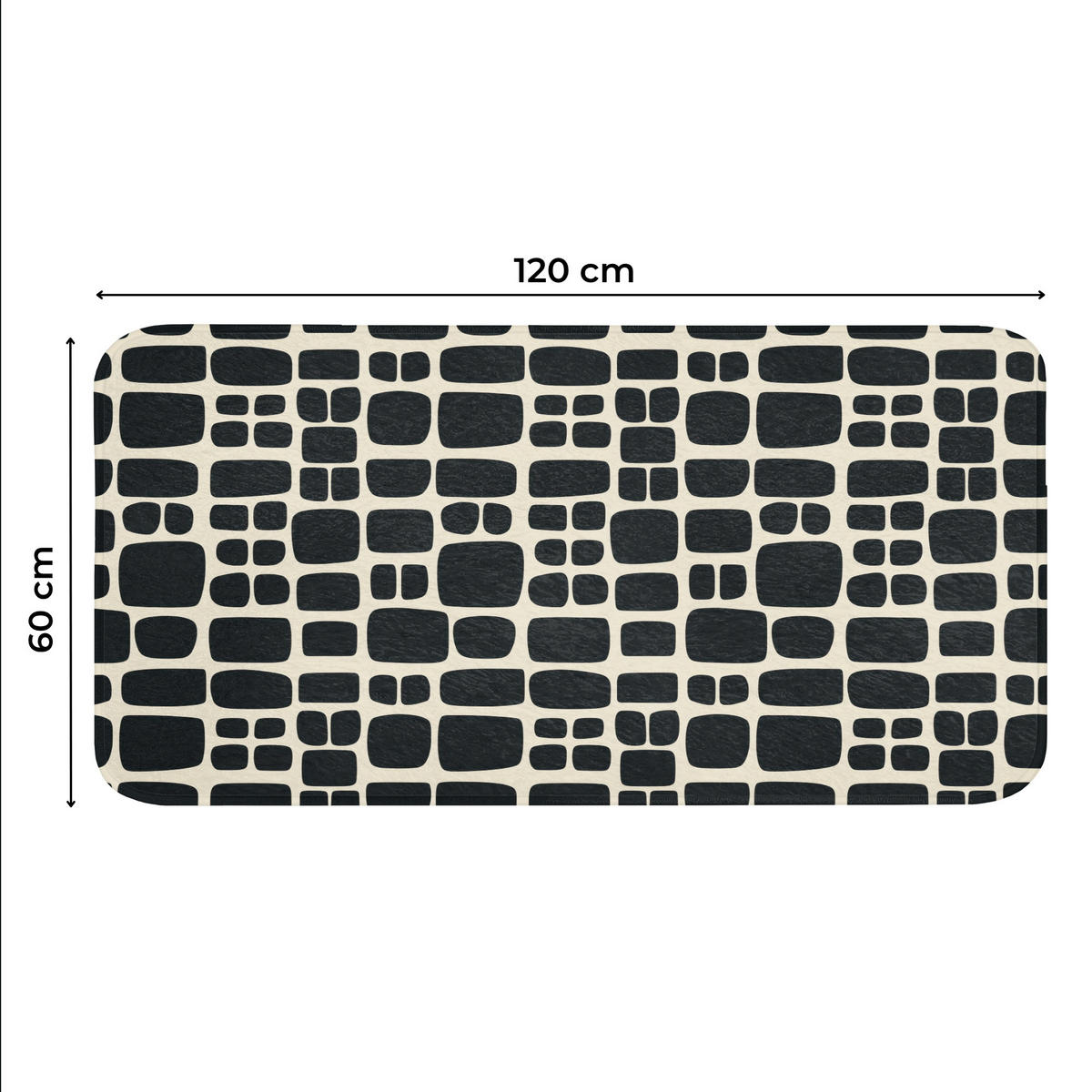 WC PŘEDLOŽKA Moderní - organické - černé 120x60 cm - antracitová, textil/plast (120/1cm) - OnlyWow