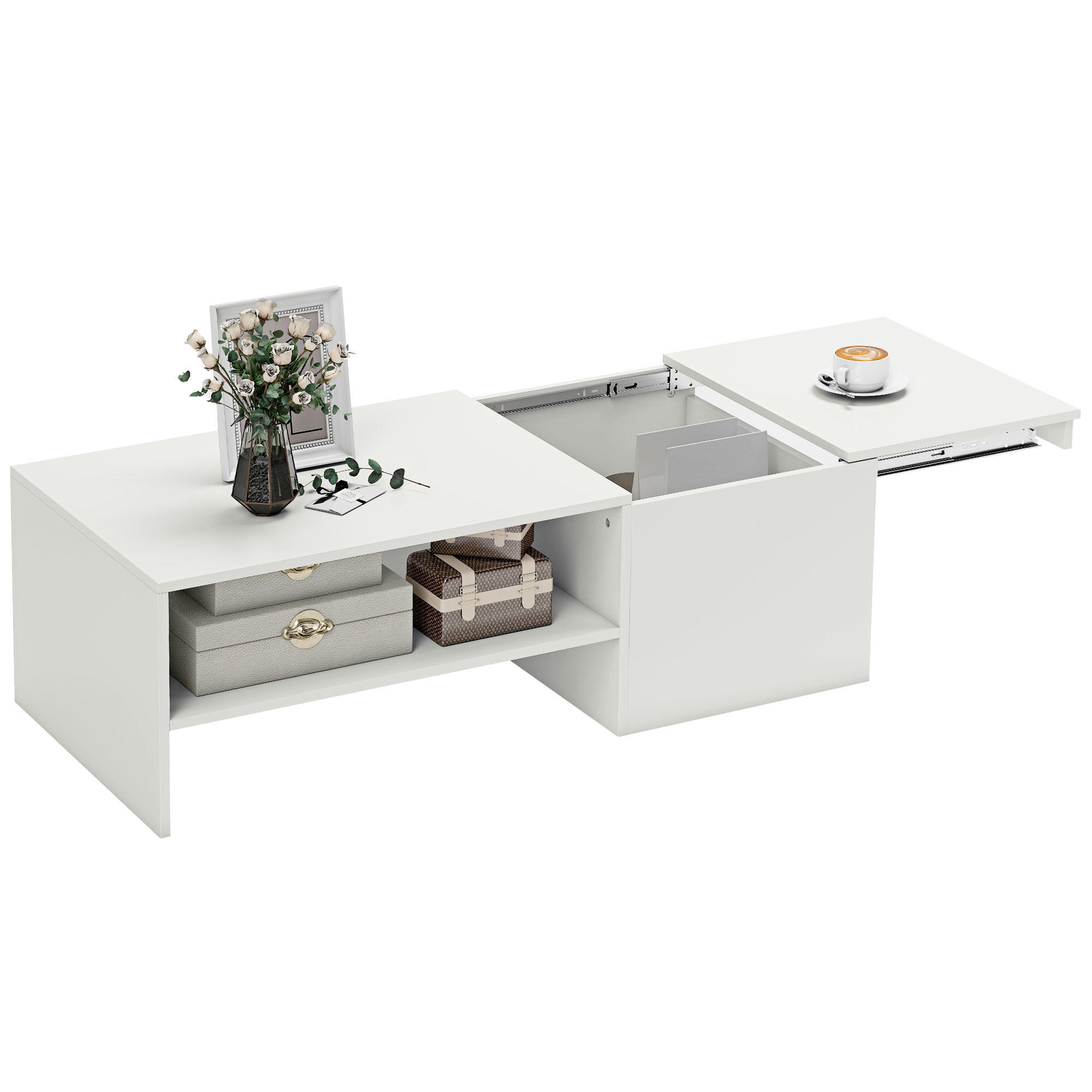BEISTELLTISCH Weiß 1 Stück - Weiß, Kunststoff (110/52/36cm) - GiPP