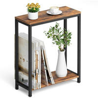 BEISTELLTISCH mit 2 Etagen Rustikal Braun/Schwarz - Braun, Holzwerkstoff (21/43/62cm)