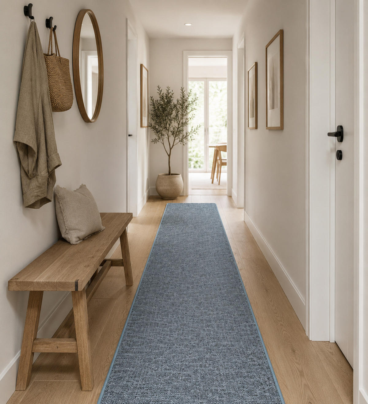 SCHLINGEN DESIGNER TEPPICH LÄUFER NIVA - Blau, Textil (80/240cm) - Snapstyle