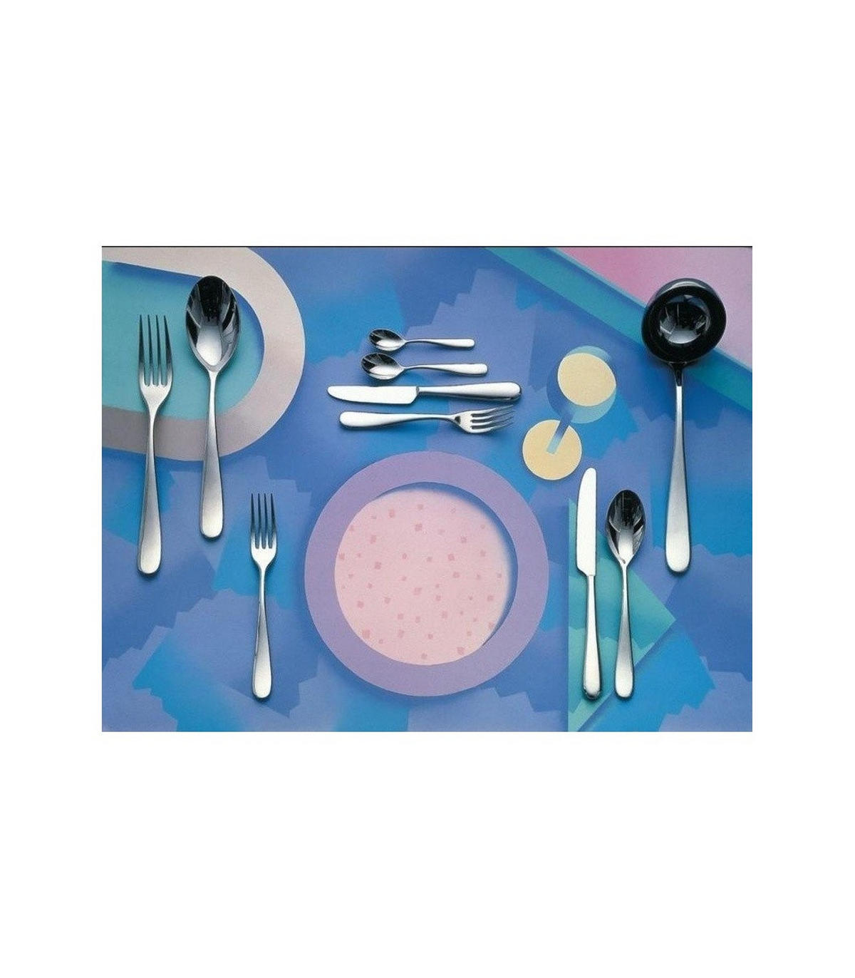 TAFELLÖFFEL Nuovo Milano - 5180/1 - von Ettore Sottsass - Silberfarben, Metall (23cm) - Alessi