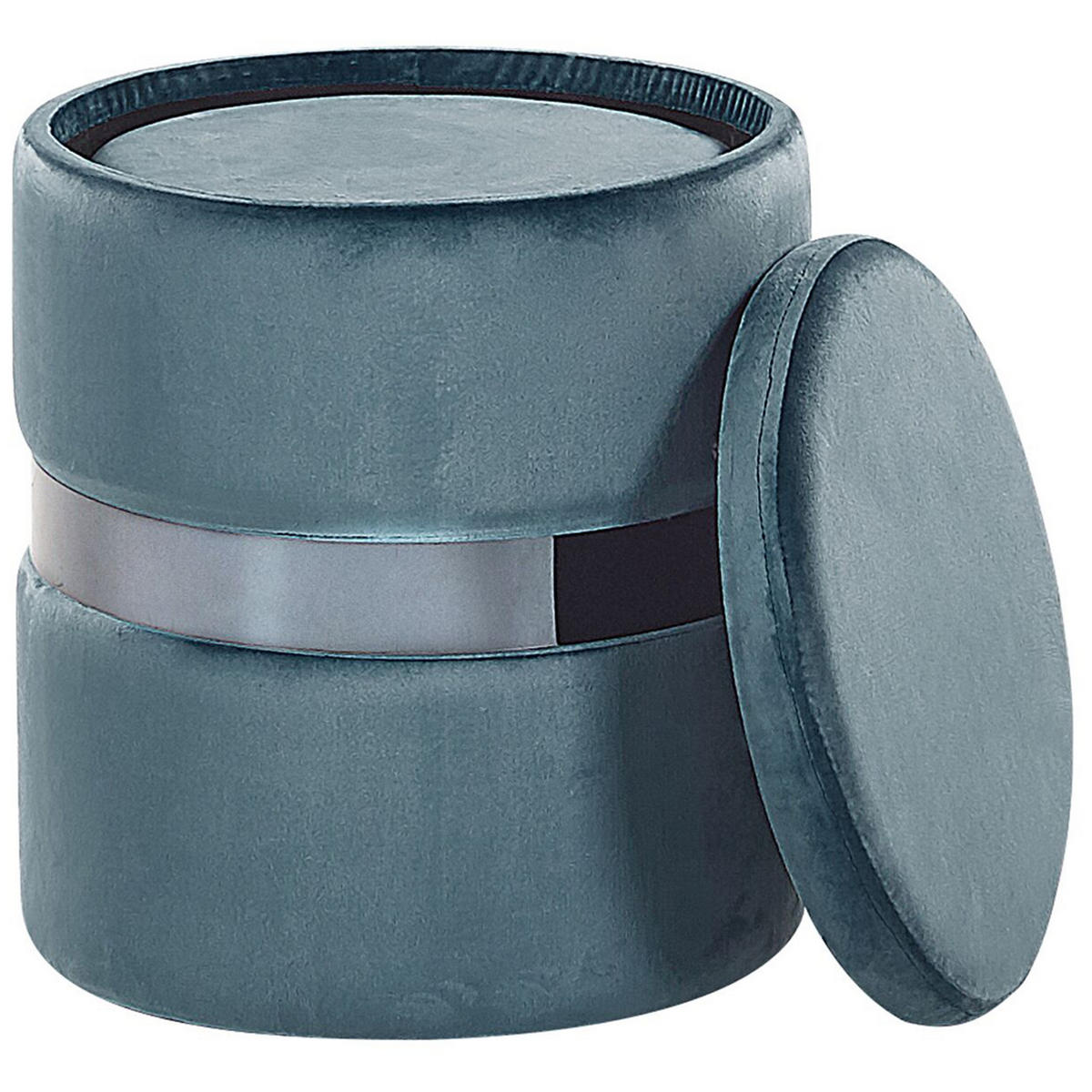 POUF Doris 35-30/35-30/44-36 cm - Blau, Textil (35/36/35cm) - Beliani