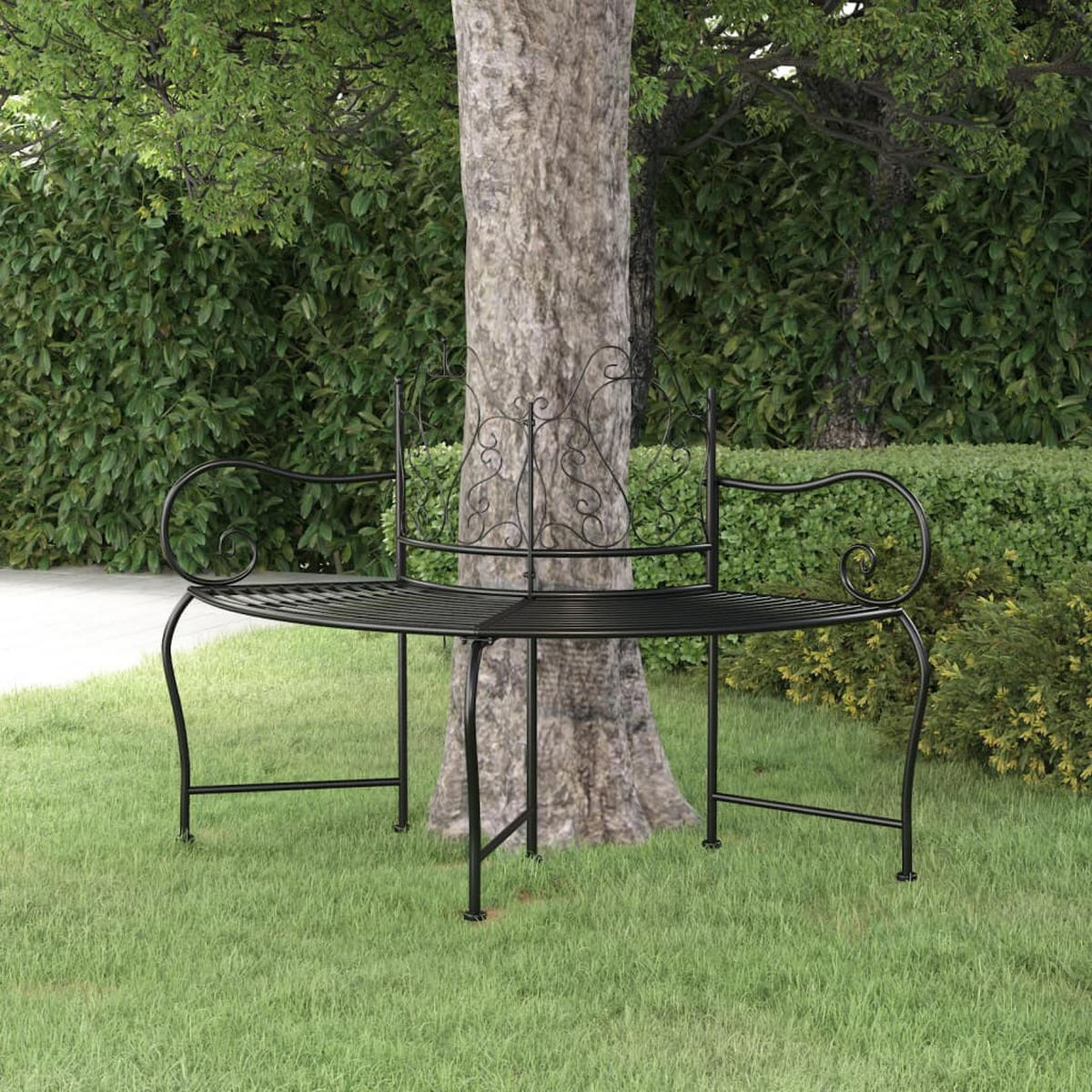 BAUMBANK 150 Cm Schwarz Stahl - Schwarz, Metall (150/95/63.5cm) - vidaXL