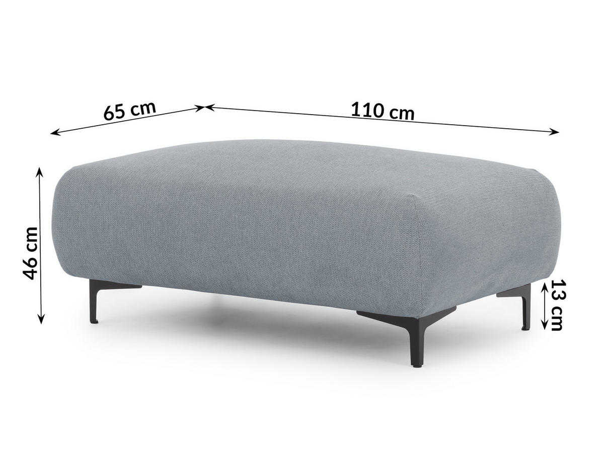 ECKSOFA inkl. Hocker Cardea mit Schlaffunktion in Bubble-Optik aus weichem Grau Strukturstoff und hohem Sitzkomfort - Ottomane rechts - Schwarz/Grau, Holz/Textil (230/170cm) - S-Style Möbel