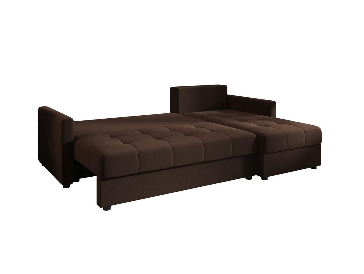 ECKSOFA MOS L BIS Cosmic 800 Rechts mit Schlaffunktion - Braun, Textil (220/143cm) - Bedante