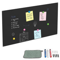MAGNETTAFEL Schwarz Stahl beschreibbar 50x100 cm - Schwarz, Metall (100/50/0.1cm) - Relaxdays