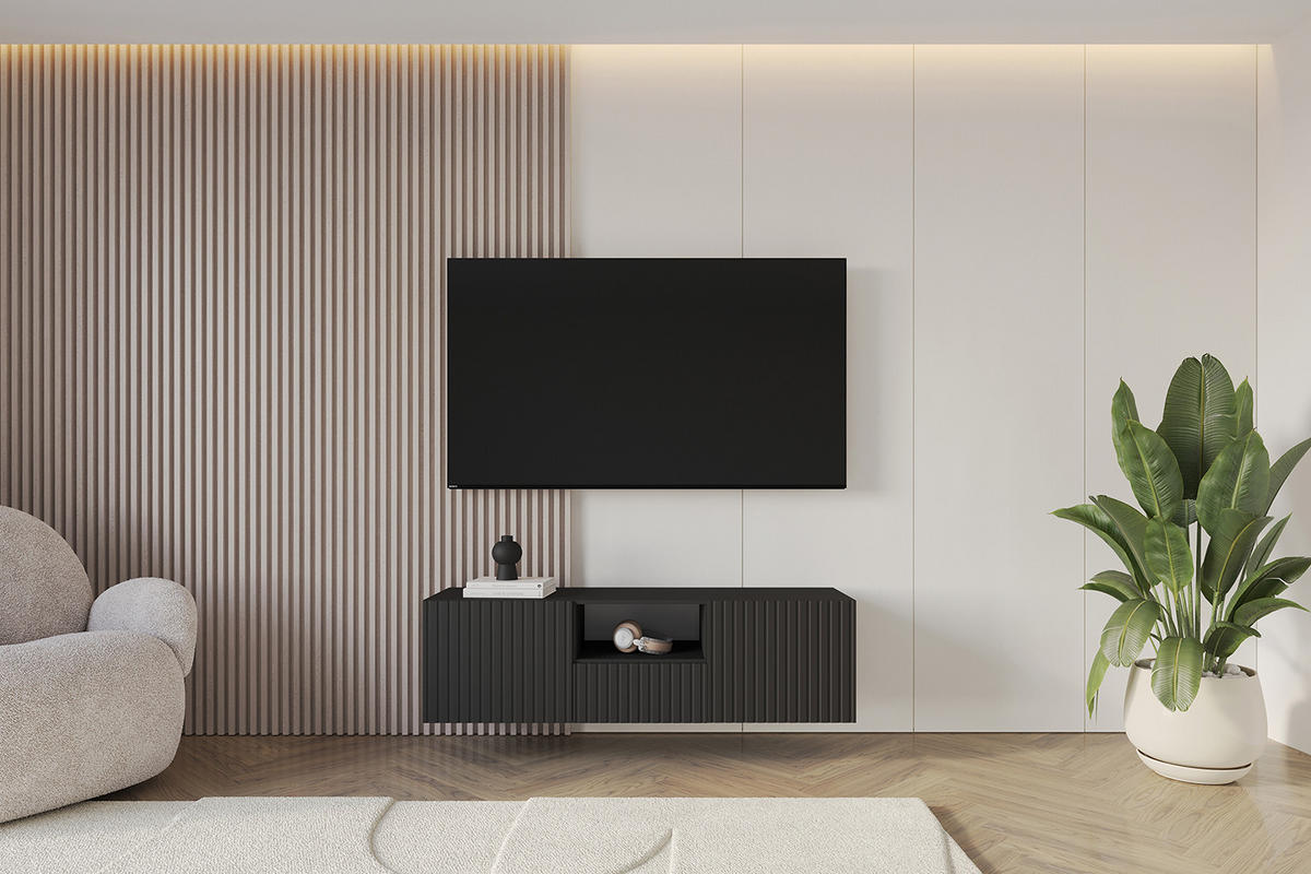 LOWBOARD KITO-W 140x40x41 cm - Schwarz - Schwarz, Holzwerkstoff (140/40/41cm) - ALTDECOR