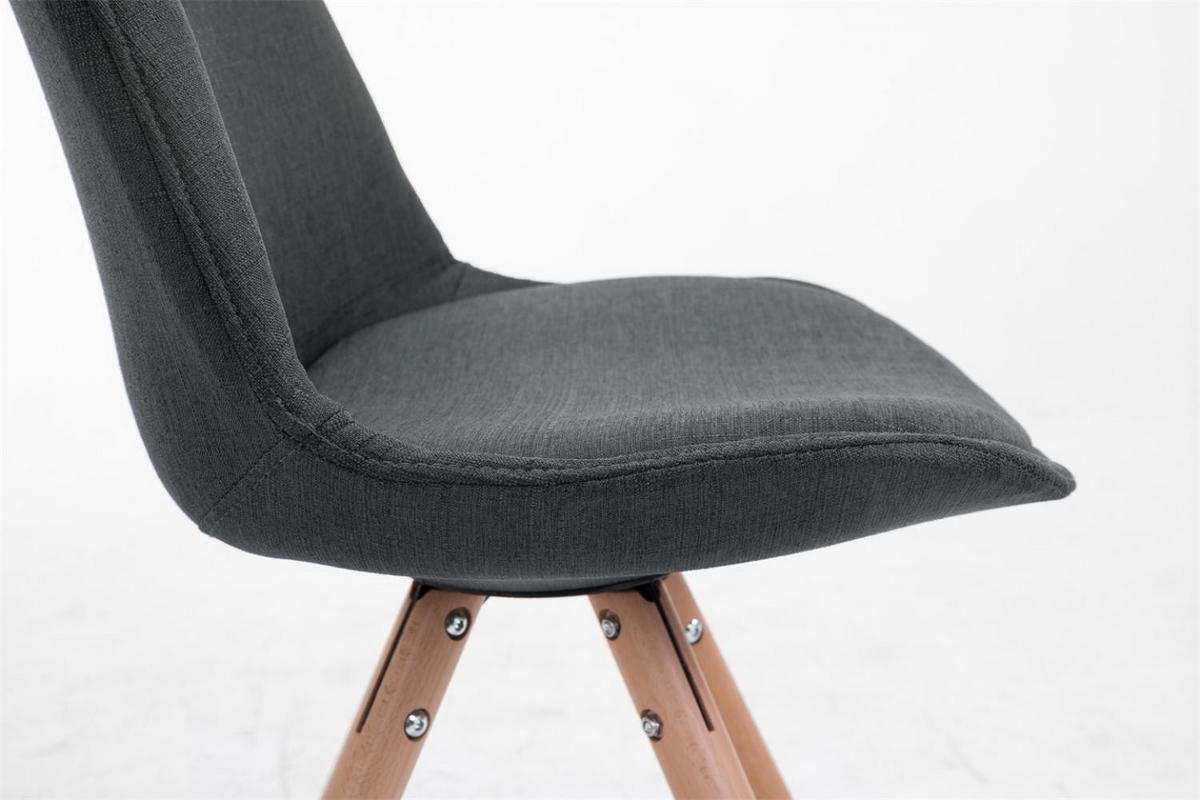 STUHL Stoff dunkelgrau - Eukalyptusholzfarben/Dunkelgrau, Holz/Textil (48/84/56cm) - CLP