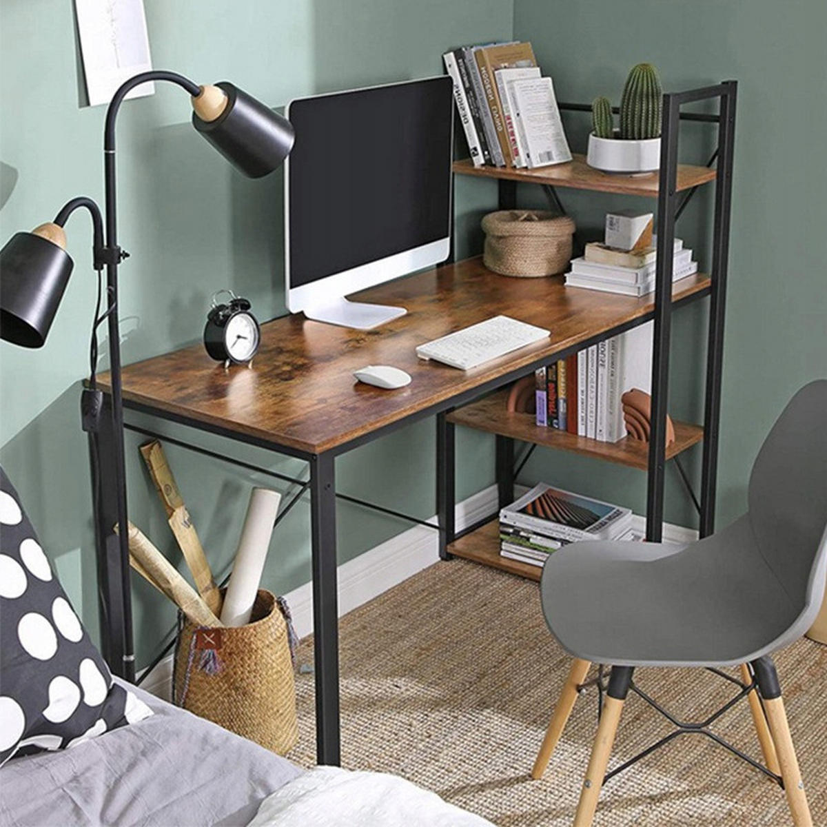 SCHREIBTISCH, braun 120x120x60cm - Braun, Holzwerkstoff (60/120/120cm)