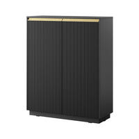 SIDEBOARD ROYAL Schwarz, Gold 104x39x127 cm - Goldfarben/Schwarz, Holzwerkstoff (104/127/39cm) - FURNLUX