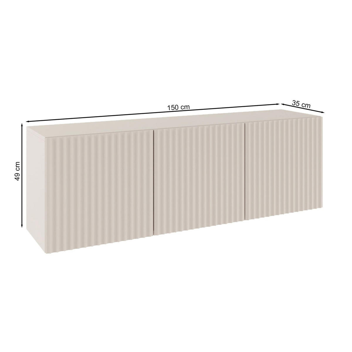 TV stolík Sunds kašmírovo béžový 150/49/35 cm - béžová, kompozitné drevo (150/49/35cm) - Selsey