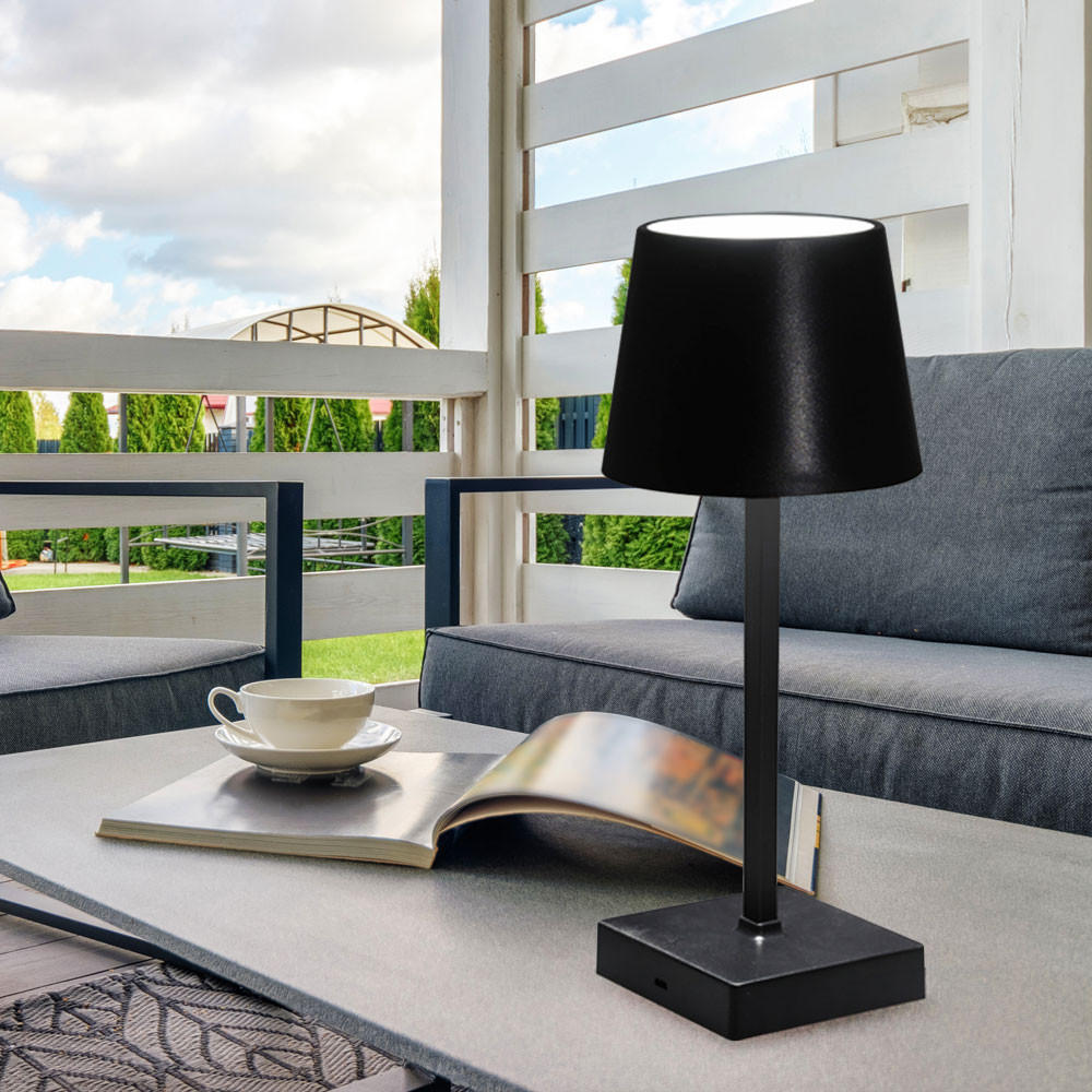 LED TISCHLEUCHTE Schwarz Akku Touchfunktion - Schwarz, Kunststoff (10.5/10.5/26cm)