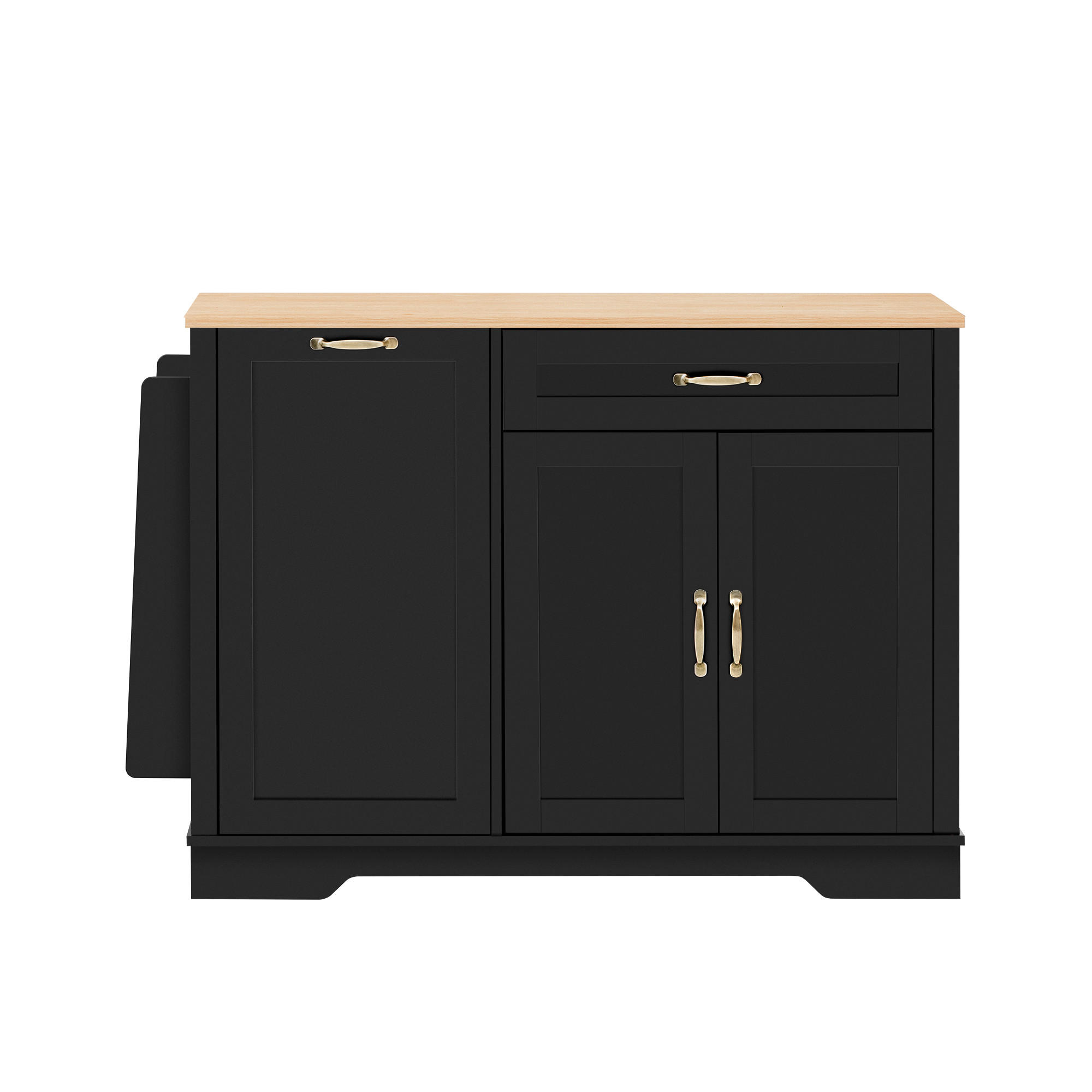 KÜCHENINSEL 115/40/87 cm schwarz mit ausziehbaren Schubladen - Schwarz, Holzwerkstoff (115/87/40cm) - OKWISH