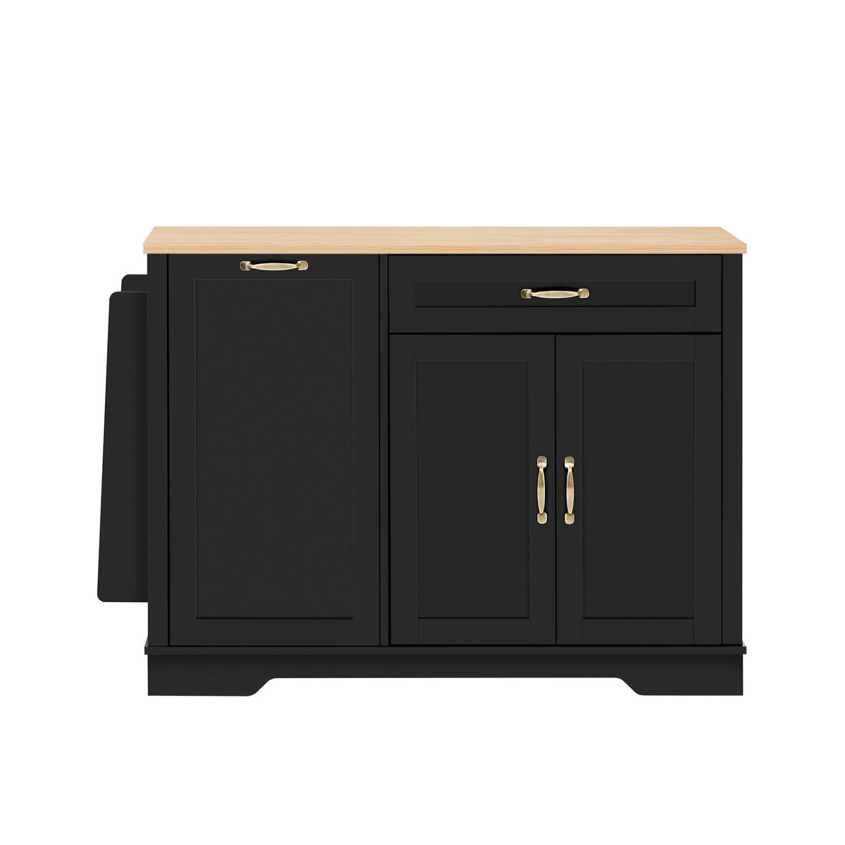 KÜCHENINSEL 115/40/87 cm schwarz mit ausziehbaren Schubladen - Schwarz, Holzwerkstoff (115/87/40cm) - OKWISH