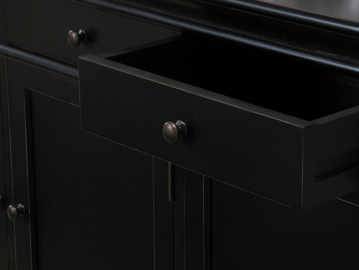 SIDEBOARD antik schwarz - Schwarz, Holzwerkstoff (142/86/45cm) - ebuy24