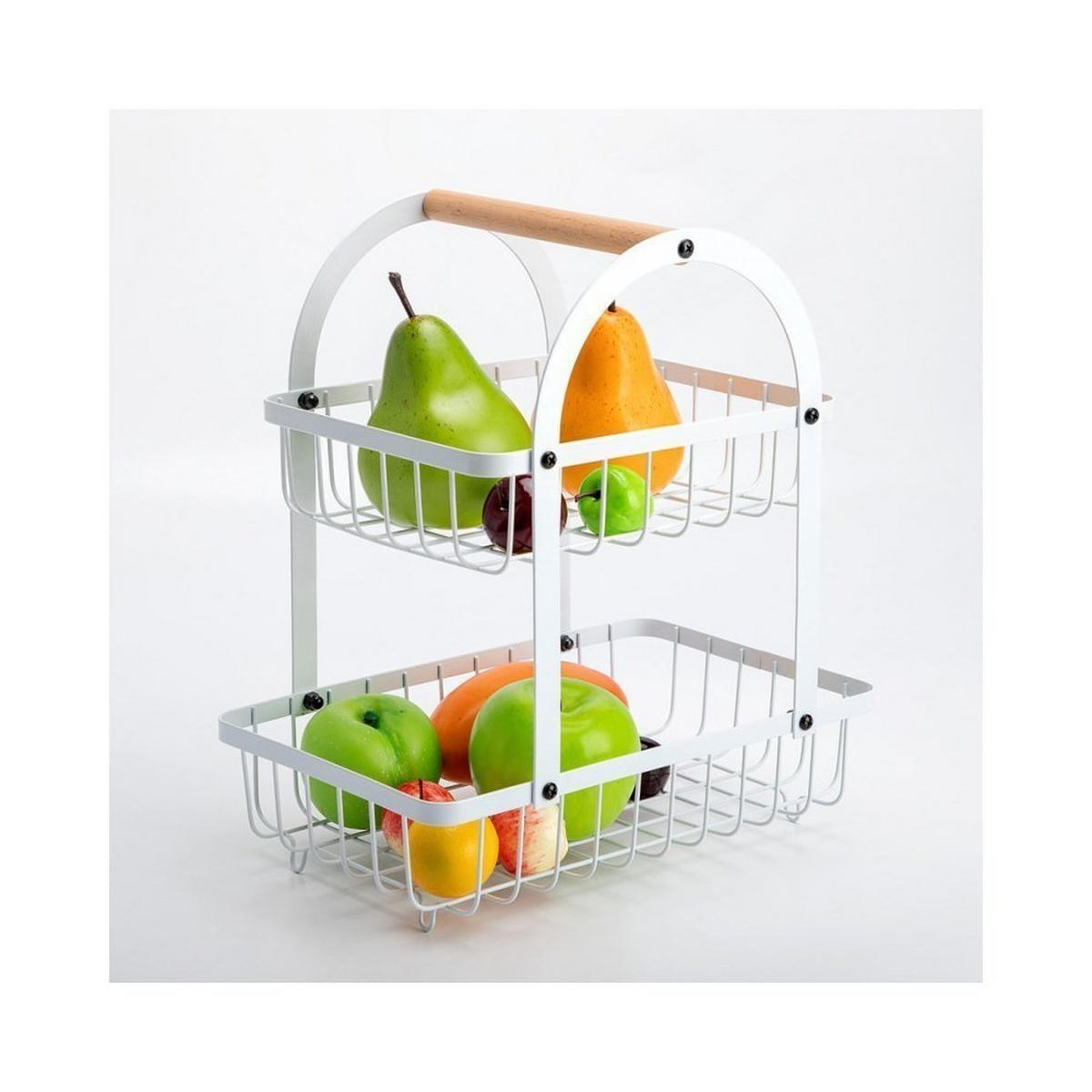 OBSTKORB Weiß 27/17/30 cm E8111 - Weiß, Holz (30cm) - Elitehoff