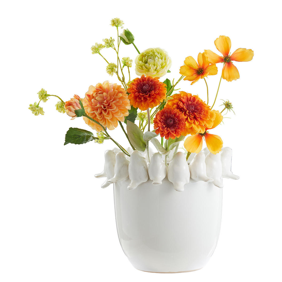 KERAMIKVASE Birds - Weiß, Keramik (24cm) - Butlers