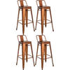 BARHOCKER 4er Set Metall kupfer - Kupferfarben, Metall (44/96/43cm) - CLP