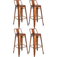 BARHOCKER 4er Set Metall kupfer - Kupferfarben, Metall (44/96/43cm) - CLP
