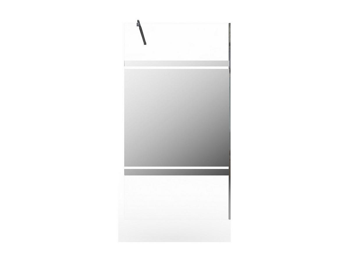 DUSCHWAND mit Spiegeleffekt für begehbare Duschen - 120 x 200 cm - ZENADO - Silberfarben, Glas (120/200cm) - Vente-Unique